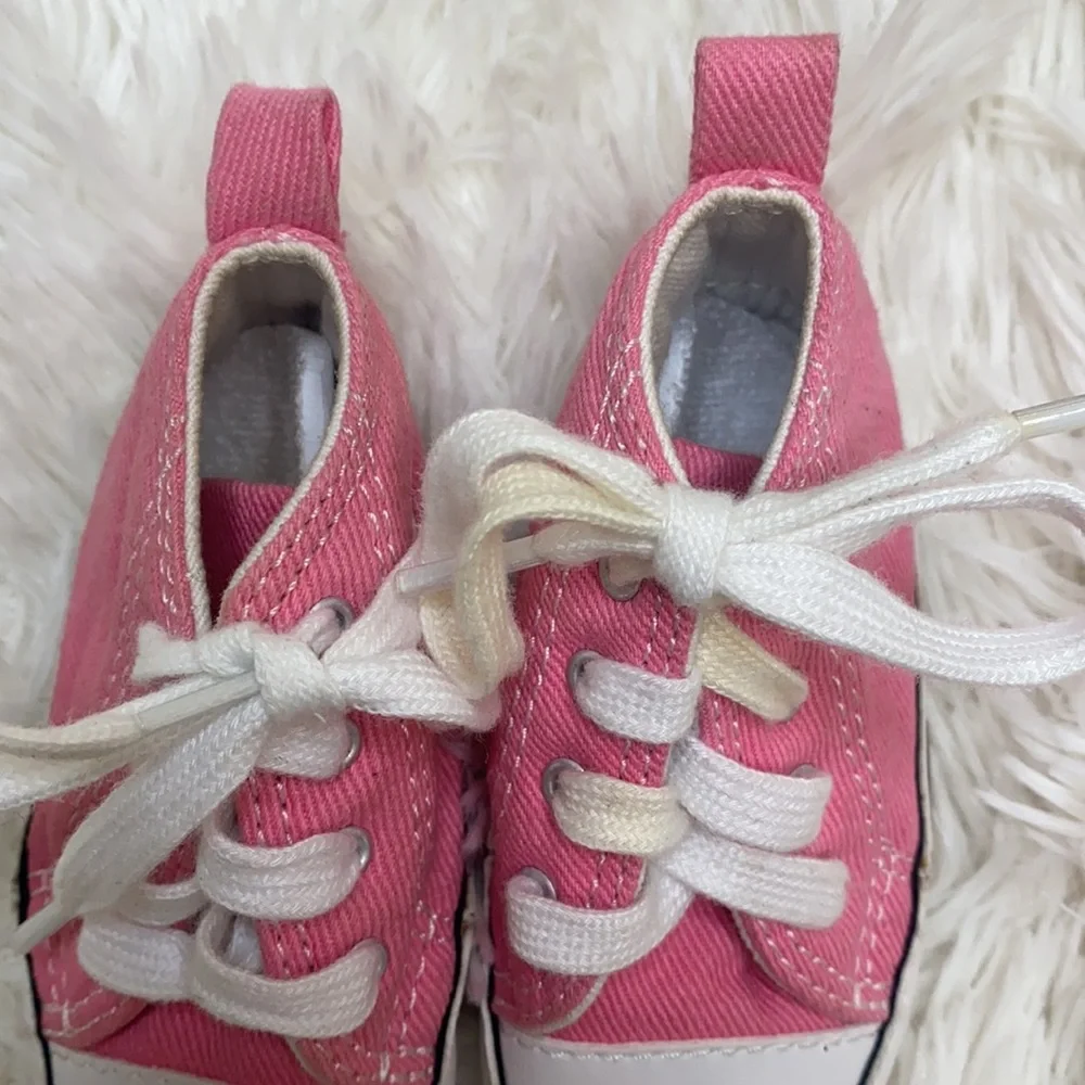 Converse Baby Girl Pink High Top Sneakers Size 2